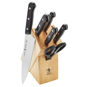 HENCKELS Messerblock-Set 6-teilig – Kochmesser, Allzweckmesser, Schälmesser, Schere, Wetzstahl & Block